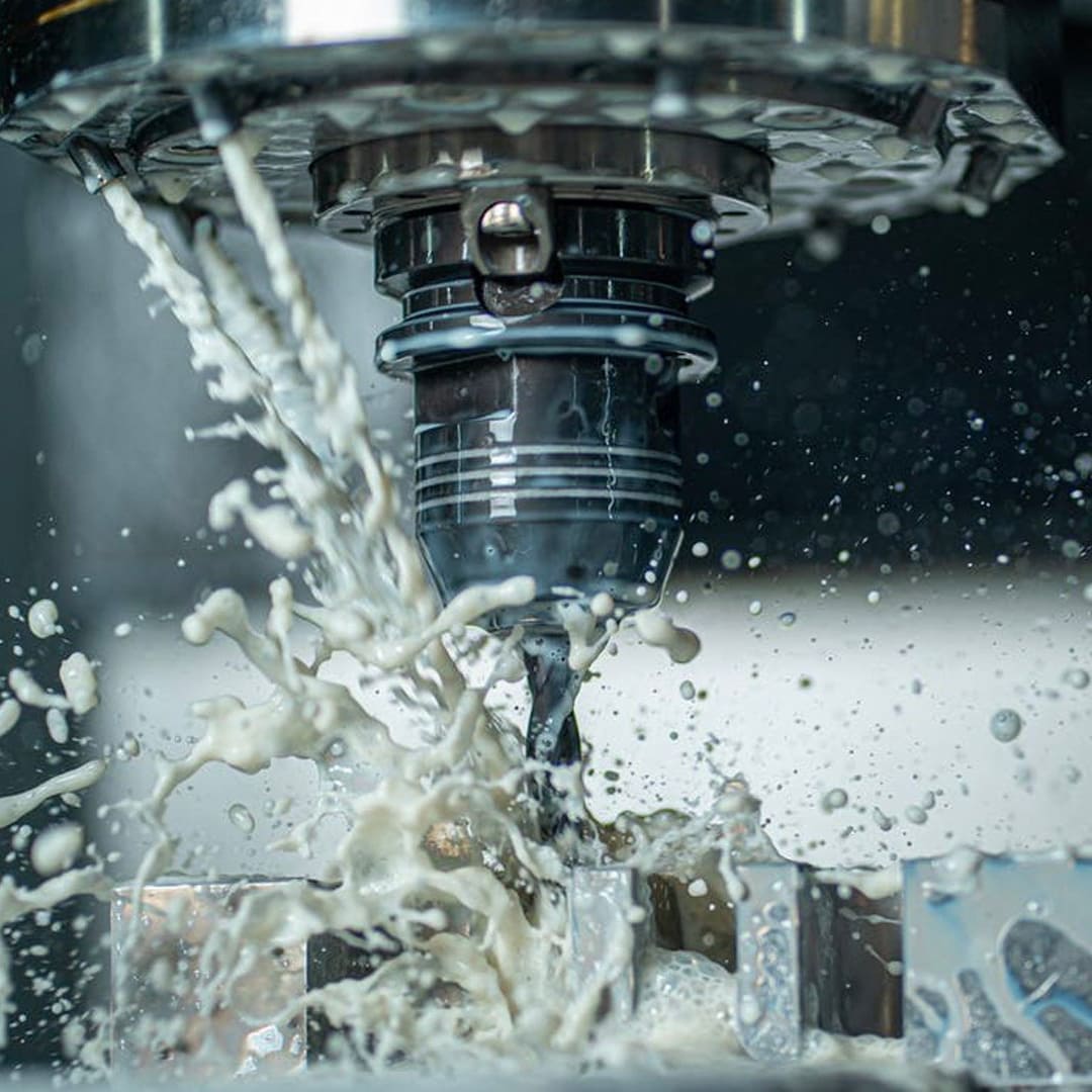 A 5 Axis CNC Machine in operation