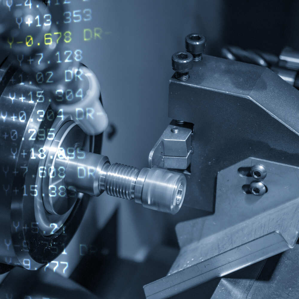 A 5 Axis CNC Machine in operation